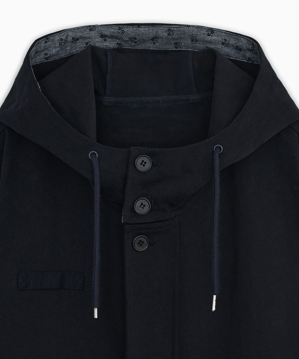 오헤시오(OHESHIO) VINTAGE FLORAL HOODED JACKET, NAVY
