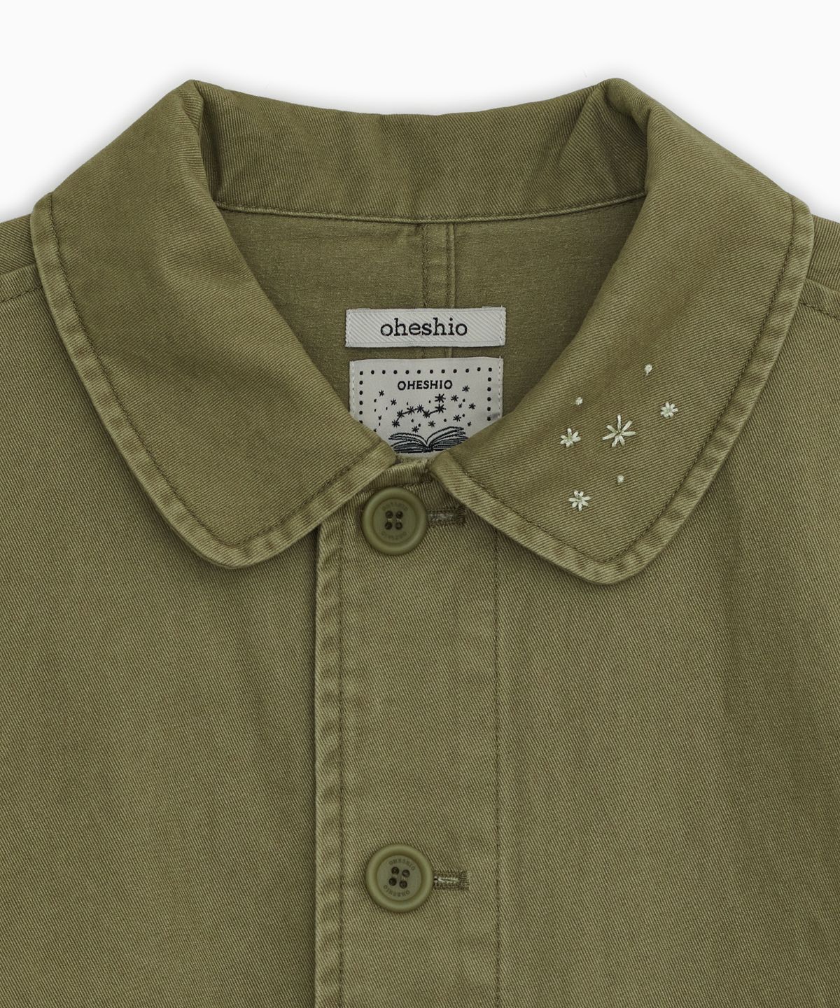 오헤시오(OHESHIO) STAR FLORAL WASHED COTTON JACKET, OLIVE