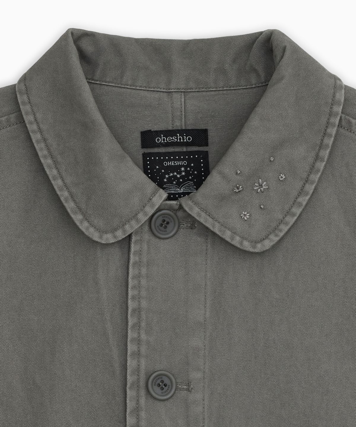 오헤시오(OHESHIO) STAR FLORAL WASHED COTTON JACKET, CHARCOAL