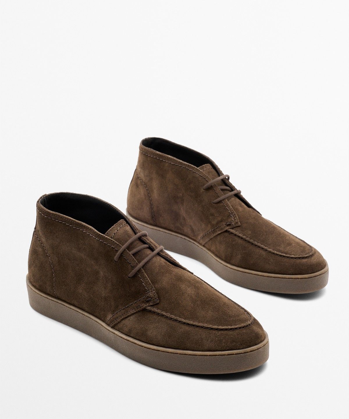 마시모두띠(MASSIMO DUTTI) 스플릿 스웨이드 스티치 디테일 부티 슈즈