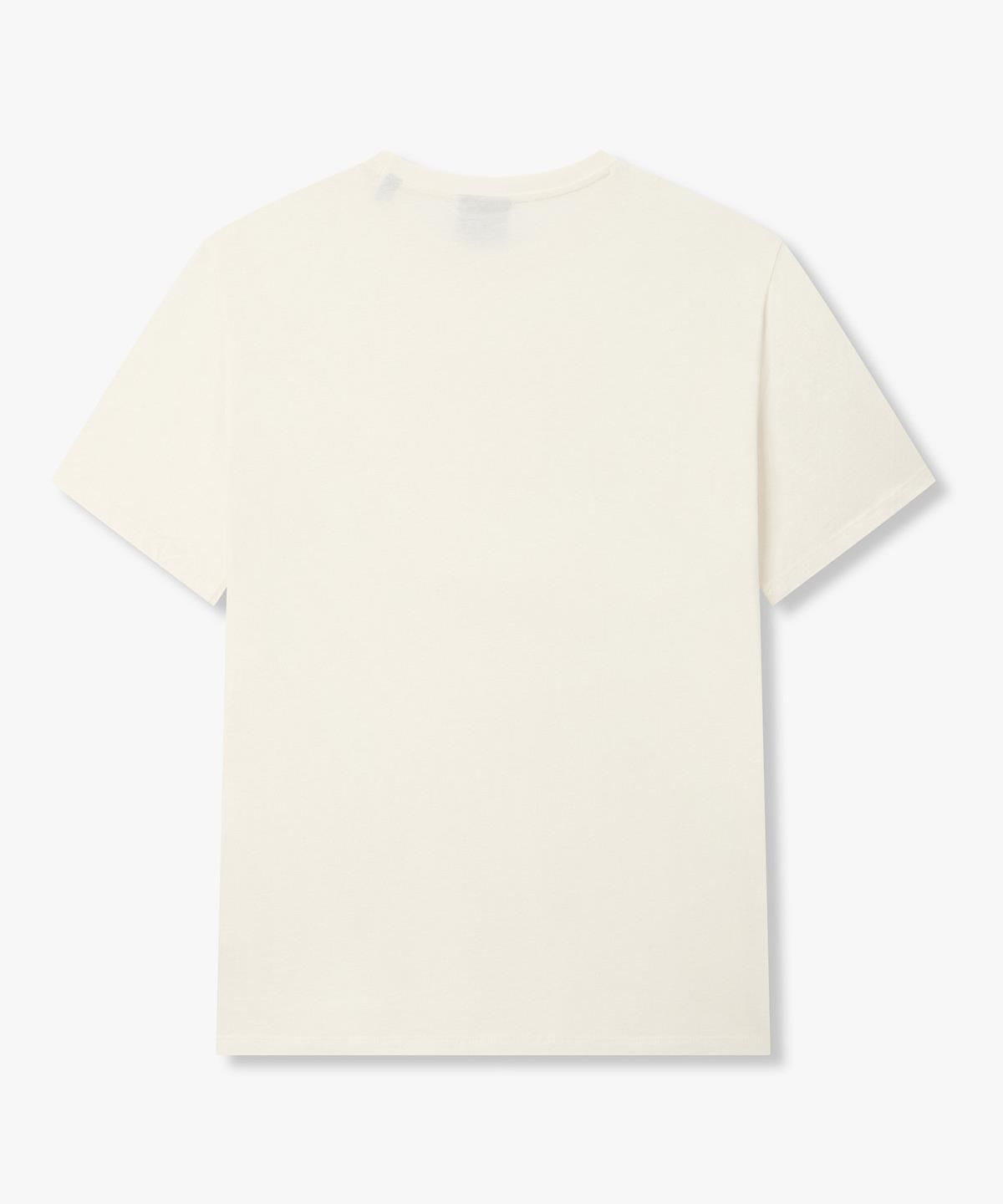 아르마니 익스체인지(ARMANI EXCHANGE) 남성 웨빙 로고 패치 크루넥 티셔츠 _크림_A416130010
