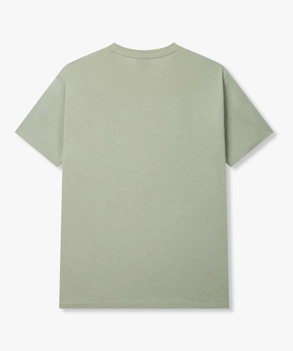 아르마니 익스체인지(ARMANI EXCHANGE) 남성 헤링본 웨빙 로고 디테일 티셔츠 _그린_A416130015