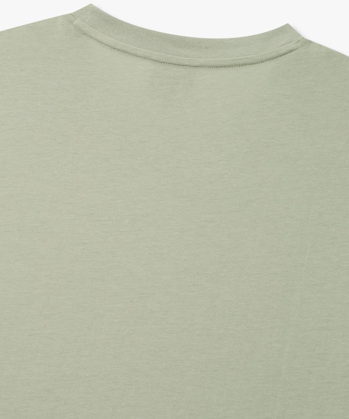아르마니 익스체인지(ARMANI EXCHANGE) 남성 헤링본 웨빙 로고 디테일 티셔츠 _그린_A416130015