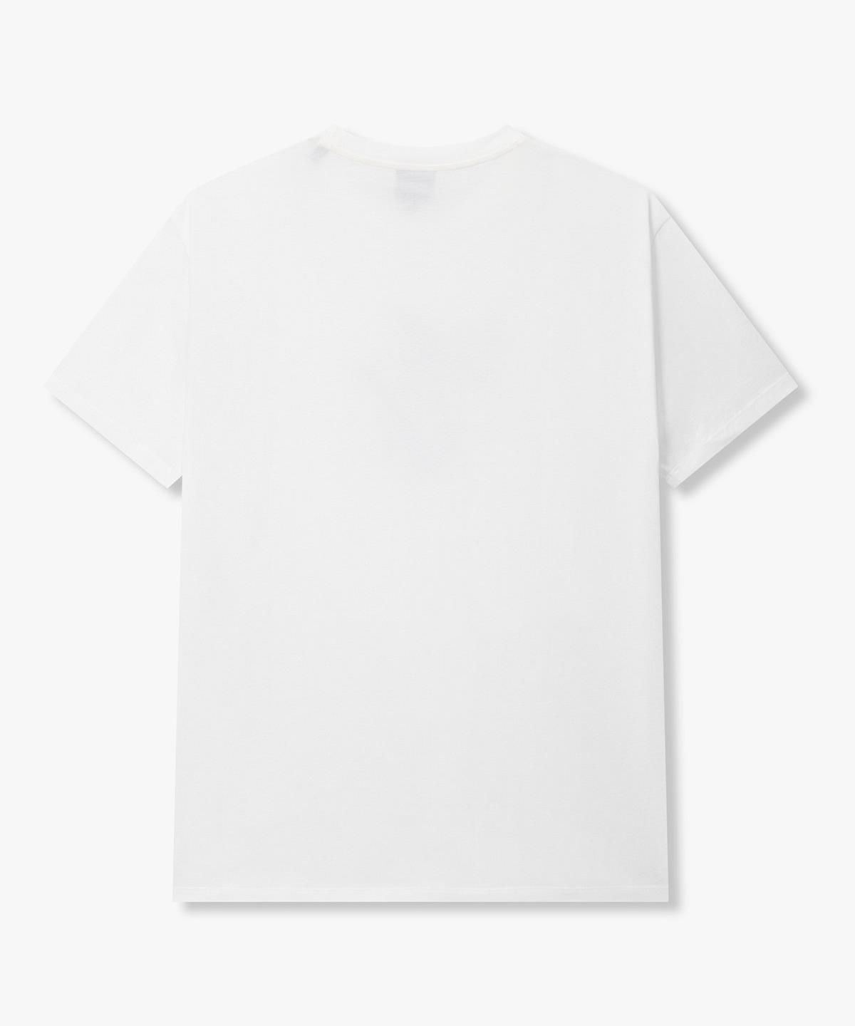 아르마니 익스체인지(ARMANI EXCHANGE) 남성 헤링본 웨빙 로고 디테일 티셔츠 _화이트_A416130014