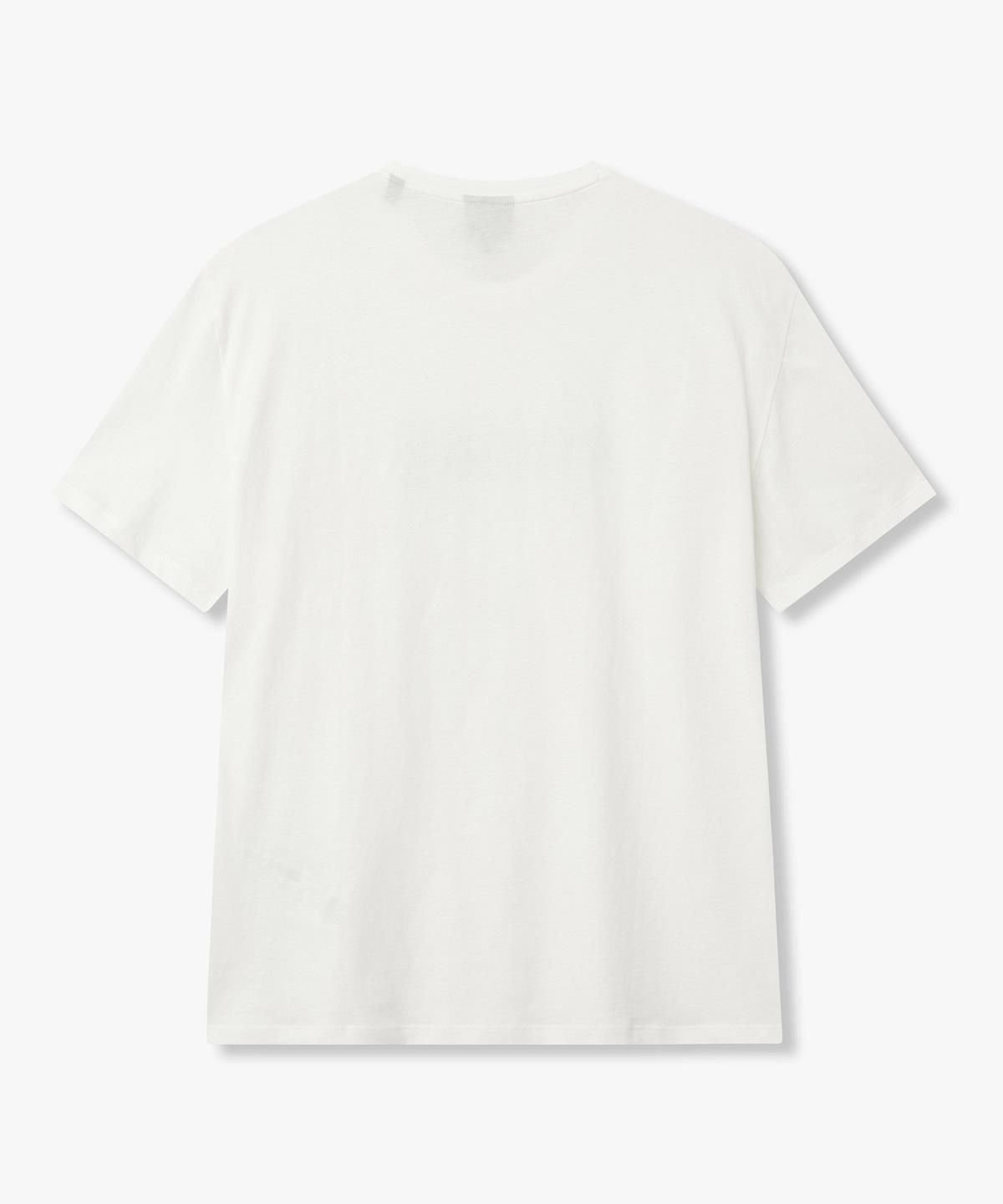 아르마니 익스체인지(ARMANI EXCHANGE) 남성 스크립트 로고 티셔츠 _오프 화이트_A416130908