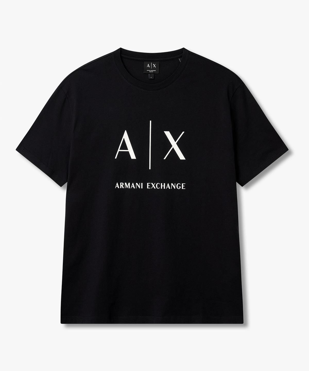아르마니 익스체인지(ARMANI EXCHANGE) 남성 빅 로고 프린트 티셔츠 _다크 네이비_A416130907