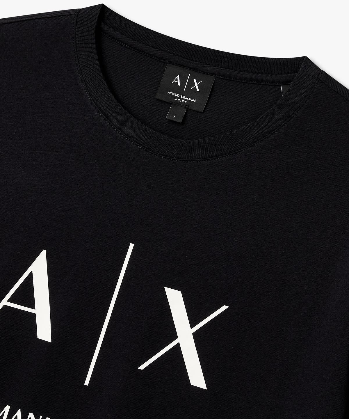아르마니 익스체인지(ARMANI EXCHANGE) 남성 빅 로고 프린트 티셔츠 _다크 네이비_A416130907