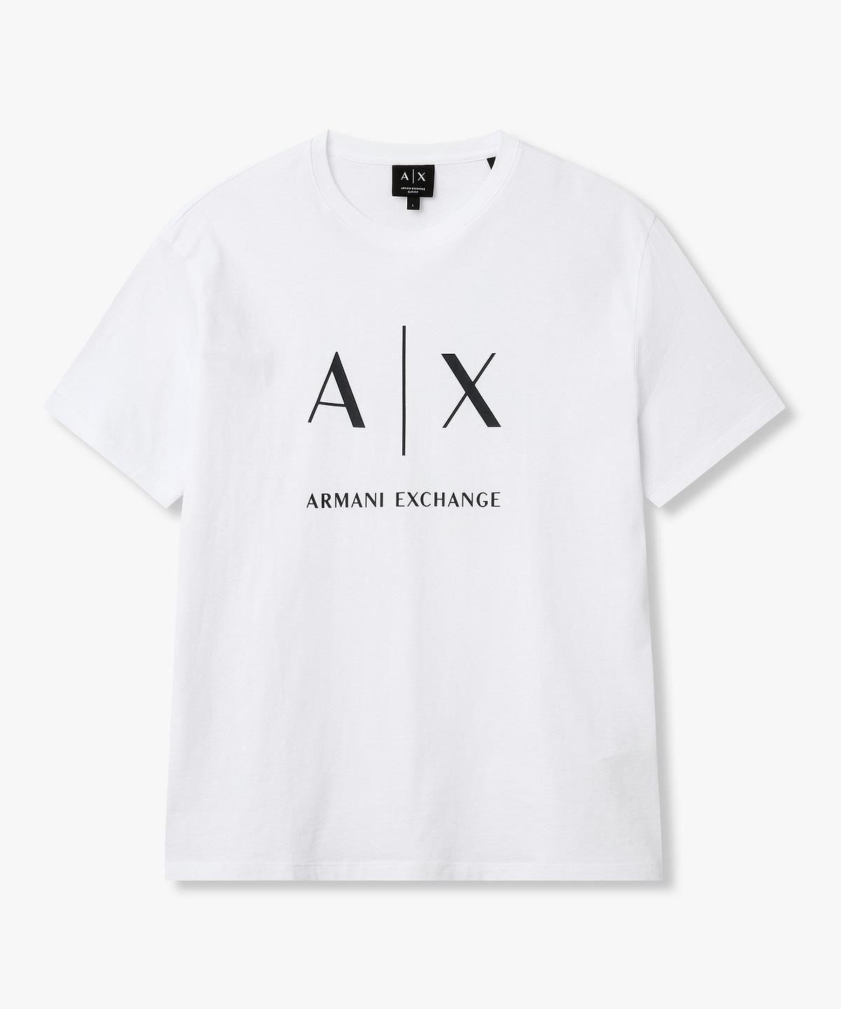 아르마니 익스체인지(ARMANI EXCHANGE) 남성 빅 로고 프린트 티셔츠 _화이트_A416130906