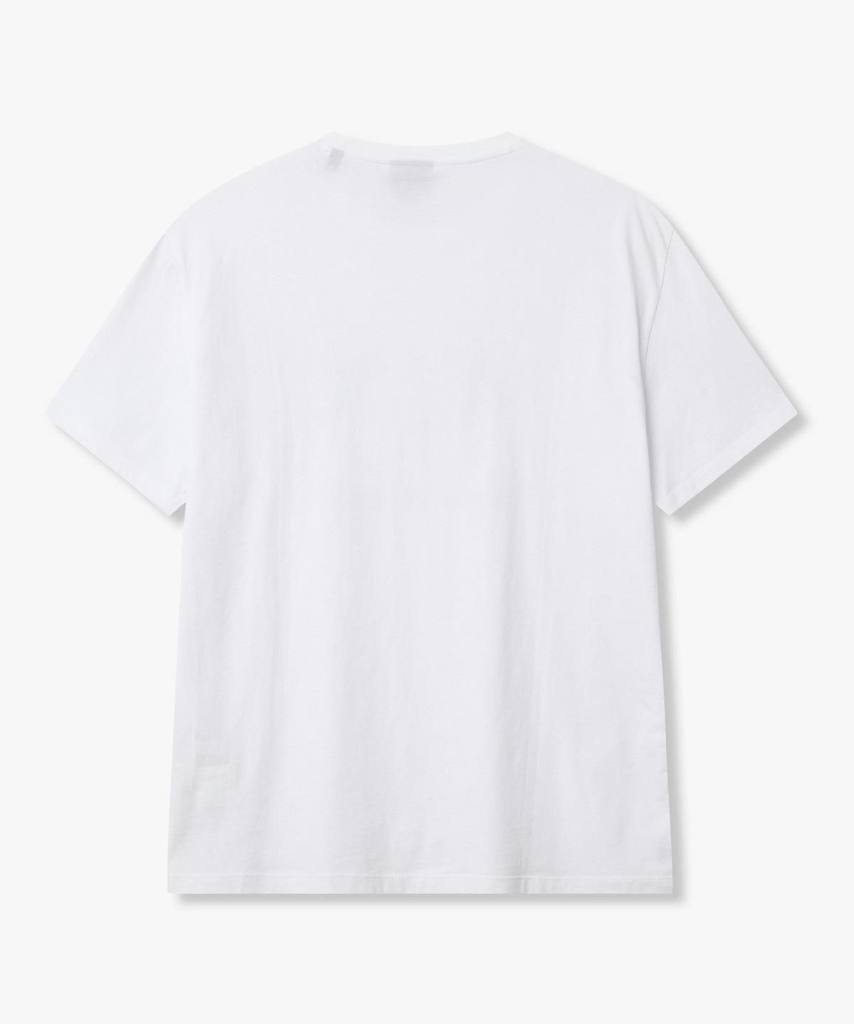 아르마니 익스체인지(ARMANI EXCHANGE) 남성 빅 로고 프린트 티셔츠 _화이트_A416130906