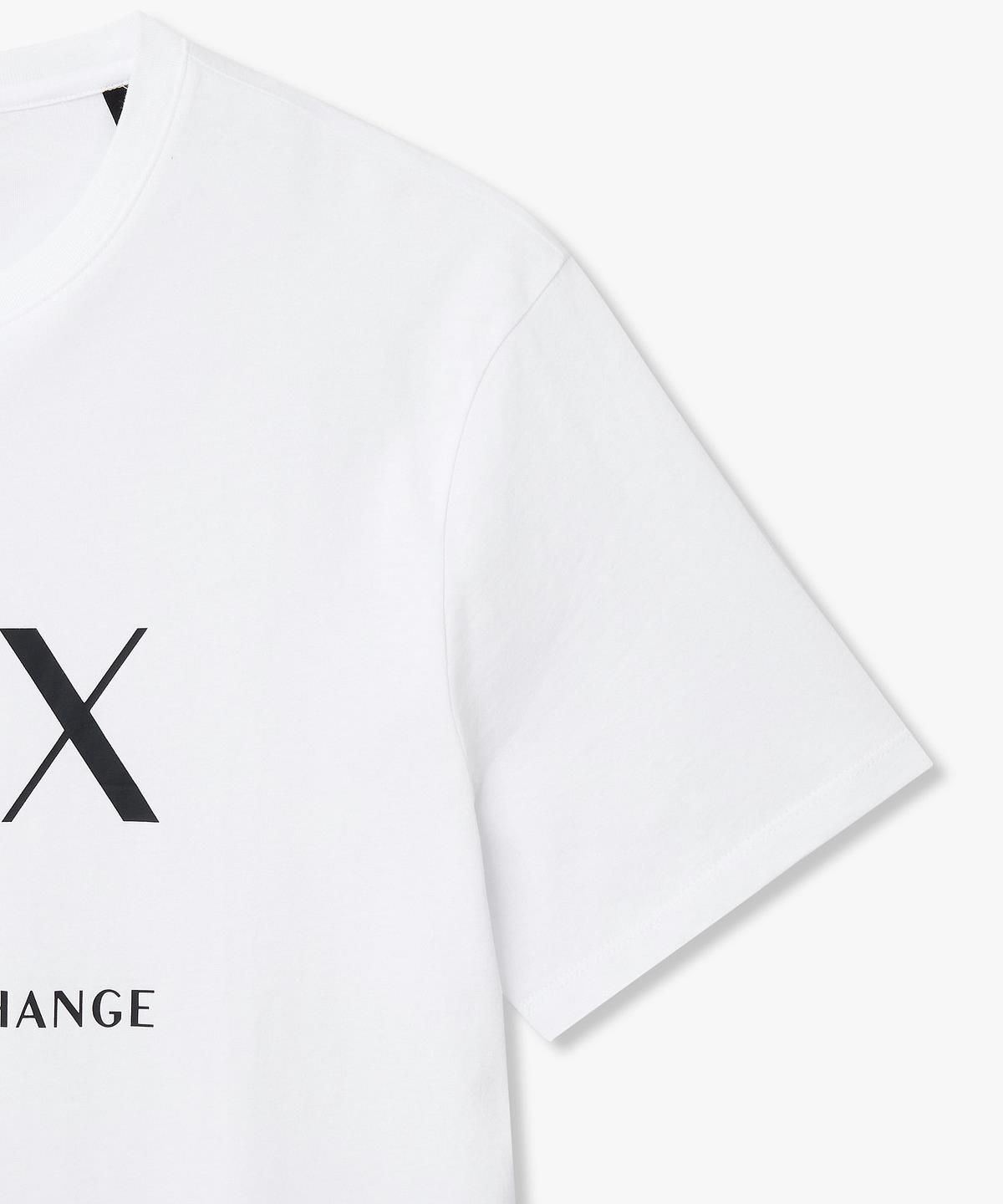 아르마니 익스체인지(ARMANI EXCHANGE) 남성 빅 로고 프린트 티셔츠 _화이트_A416130906