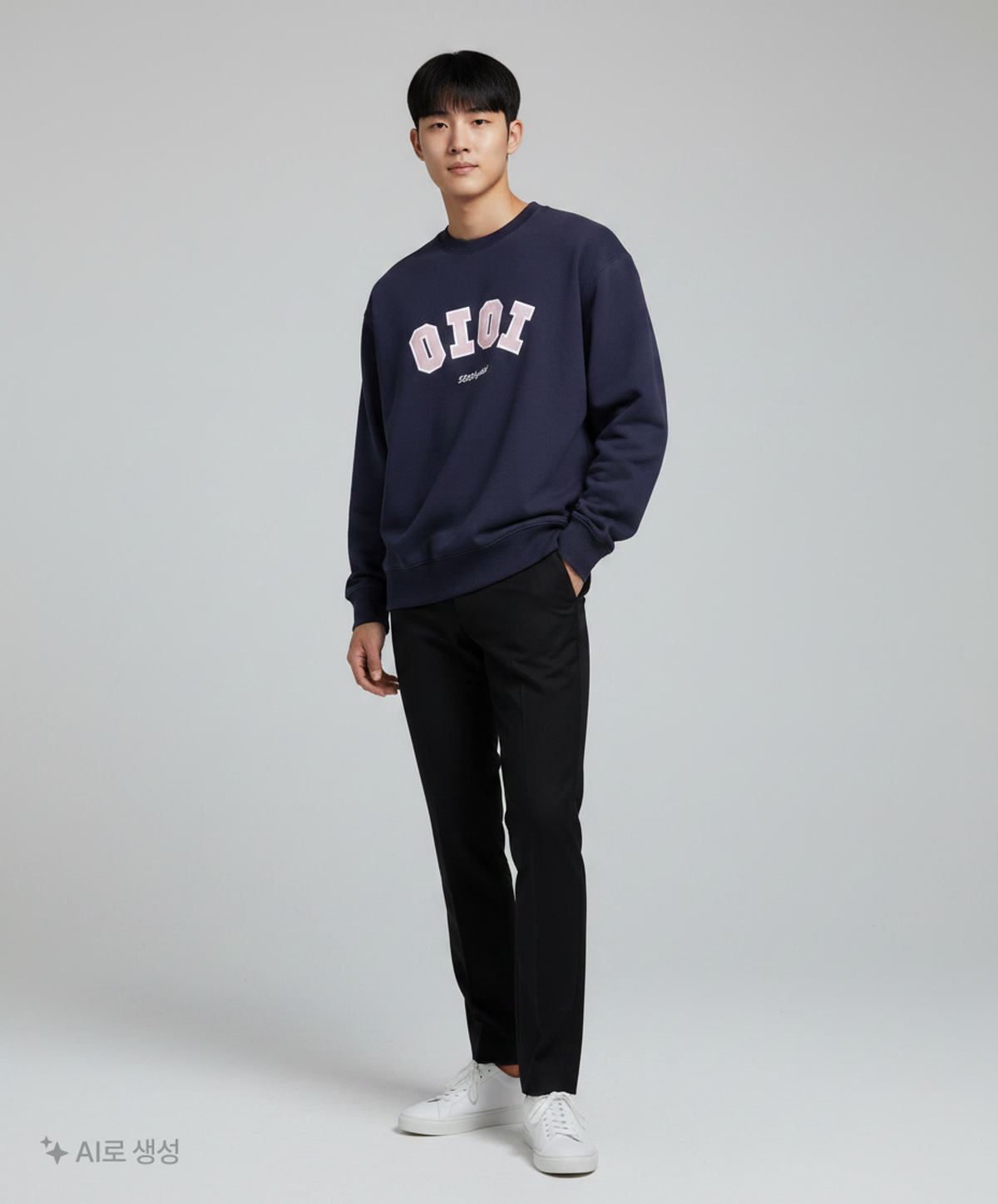 오아이오아이 컬렉션(OIOI COLLECTION) SIGNATURE SWEATSHIRTS [NAVY] L
