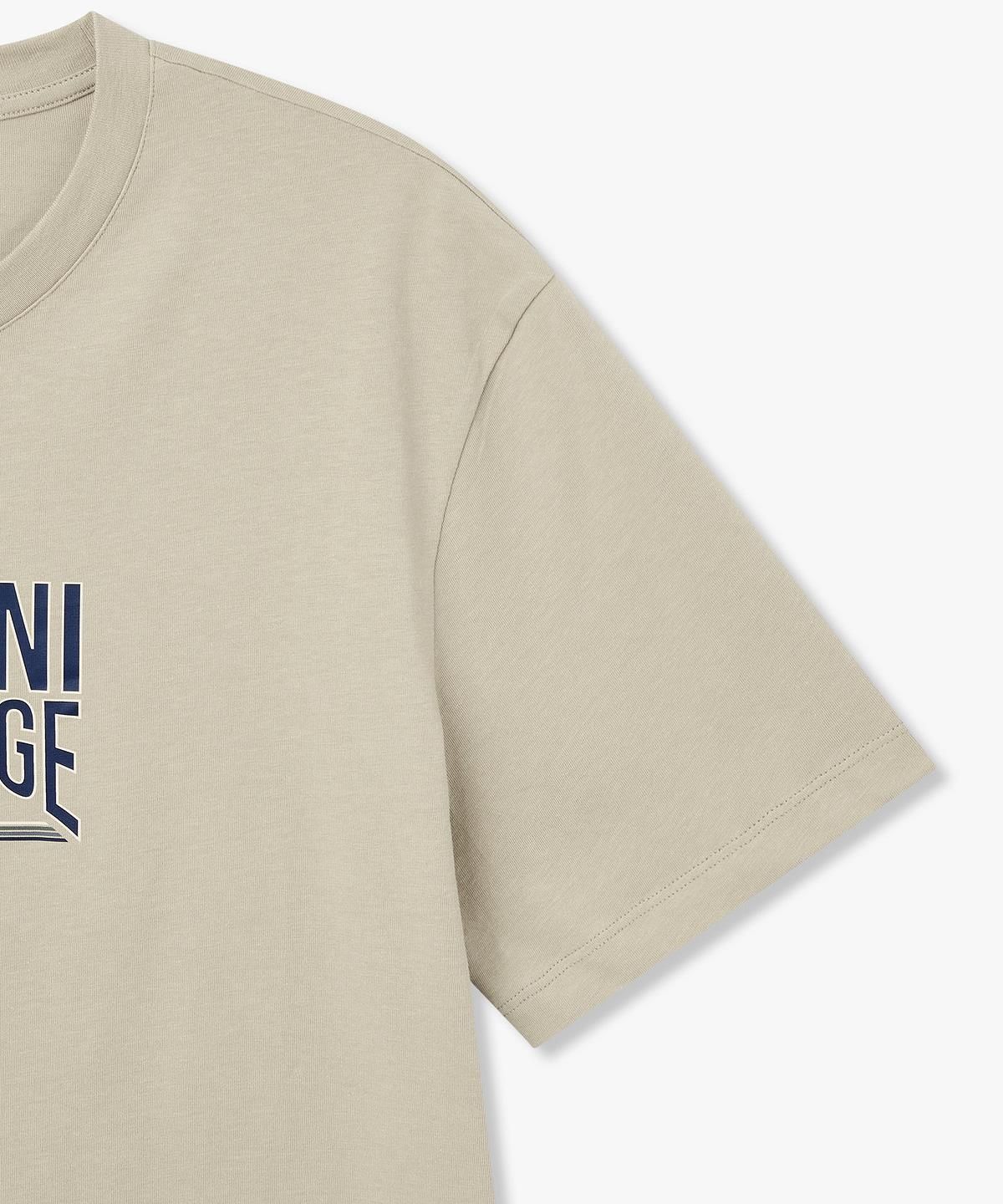 아르마니 익스체인지(ARMANI EXCHANGE) 남성 아치 로고 프린트 티셔츠 _카키 베이지_A416130034
