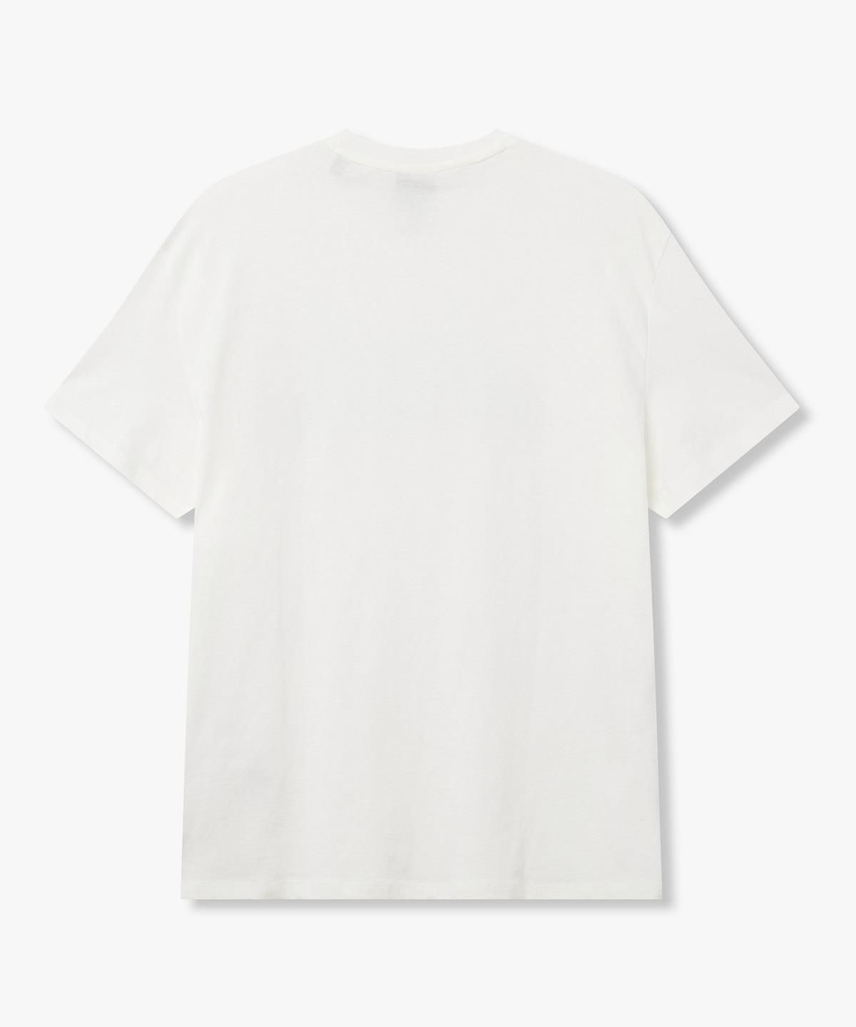 아르마니 익스체인지(ARMANI EXCHANGE) 남성 브러시 로고 패치 티셔츠 _오프 화이트_A416130008