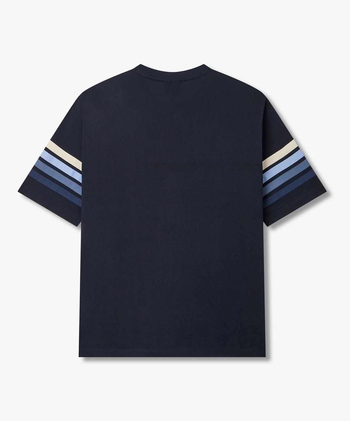 아르마니 익스체인지(ARMANI EXCHANGE) 남성 스트라이프 레귤러 핏 티셔츠 _다크 네이비_A416130031
