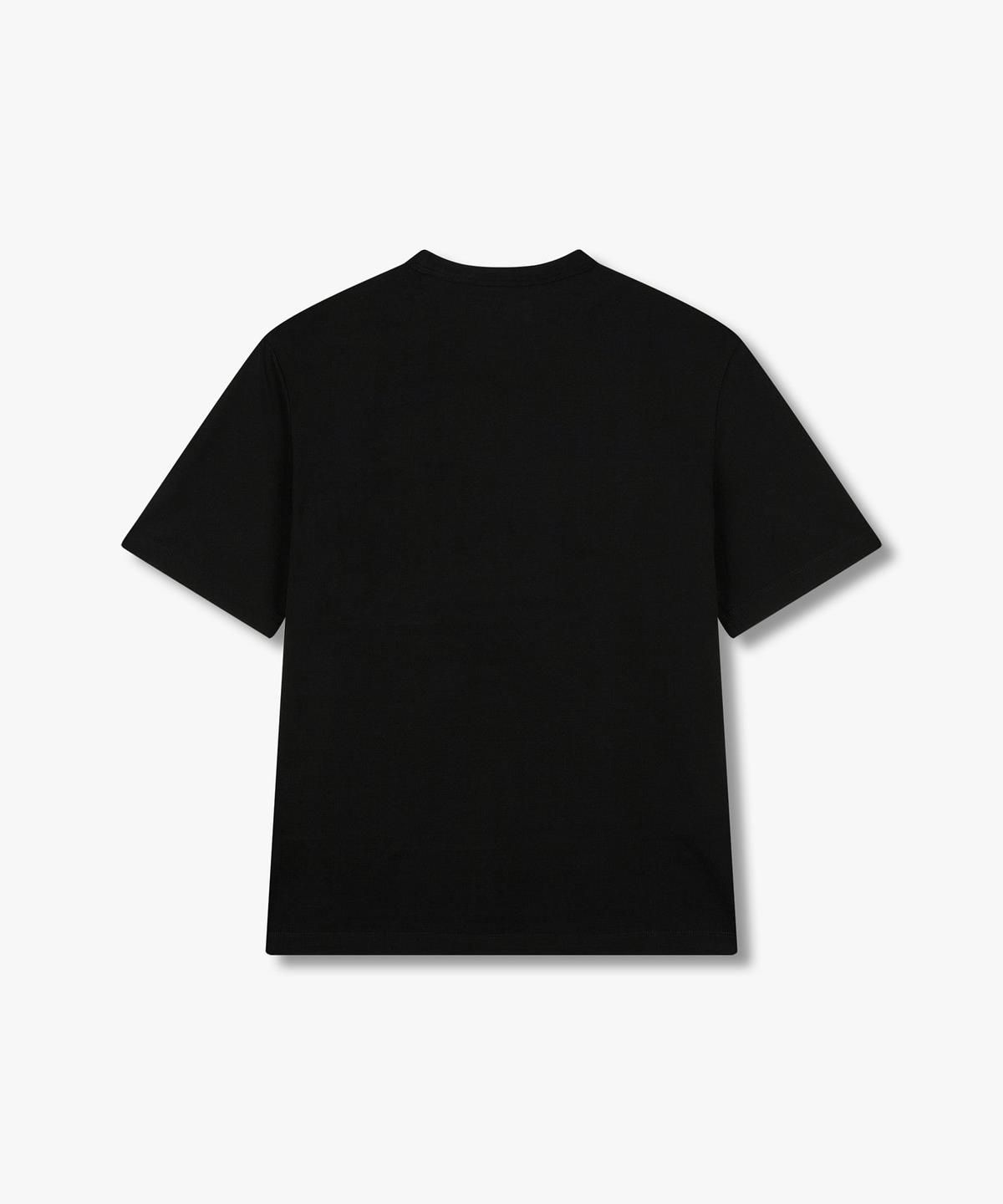 아르마니 익스체인지(ARMANI EXCHANGE) 남성 로고 엠브로이더리 티셔츠 _블랙_A415130040