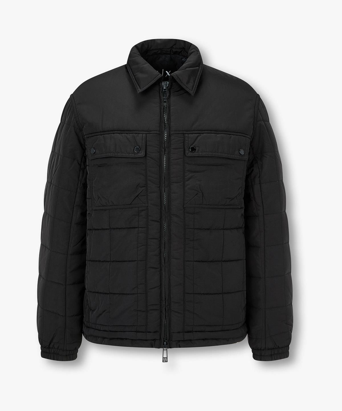 아르마니 익스체인지(ARMANI EXCHANGE) 남성 나일론 스퀘어 퀼팅 블루종 _블랙_A416110004