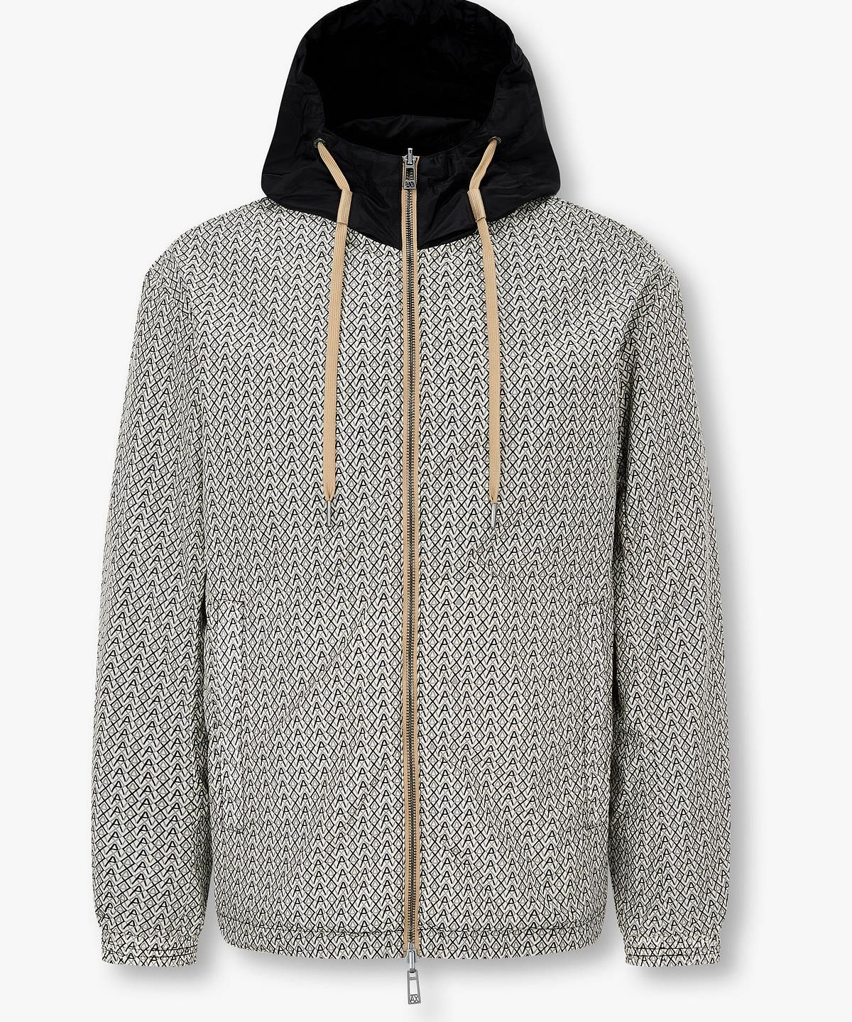 아르마니 익스체인지(ARMANI EXCHANGE) 남성 올오버 로고 리버서블 자켓 _크림_A416110005