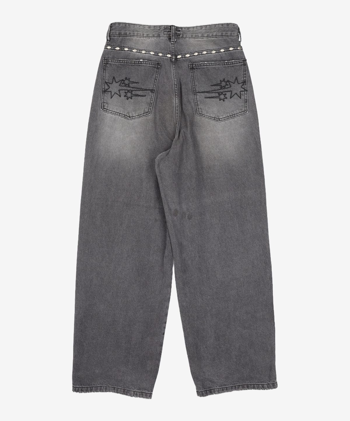 나이스고스트클럽(NICEGHOSTCLUB) STUD WIDE DENIM PANTS_BLACK(NG2ESUD112A) M
