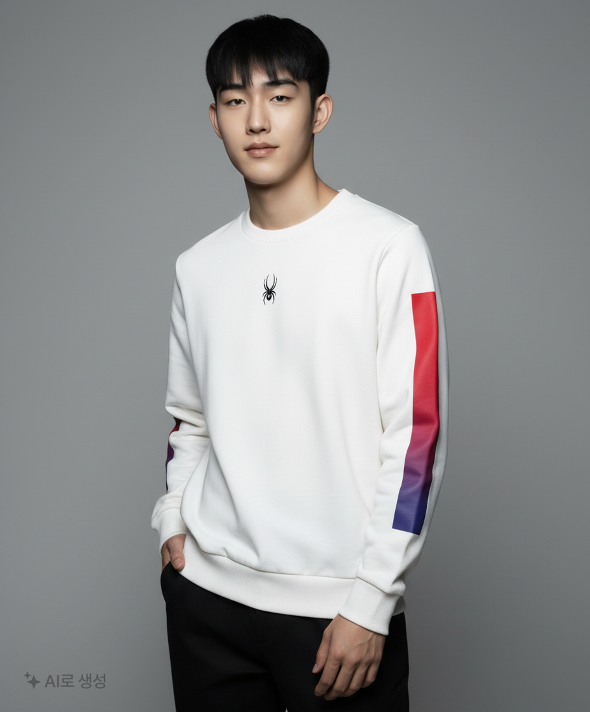 스파이더(SPYDER) 그라데이션블럭 스웨트셔츠 SPEFCNRL301UWHT S