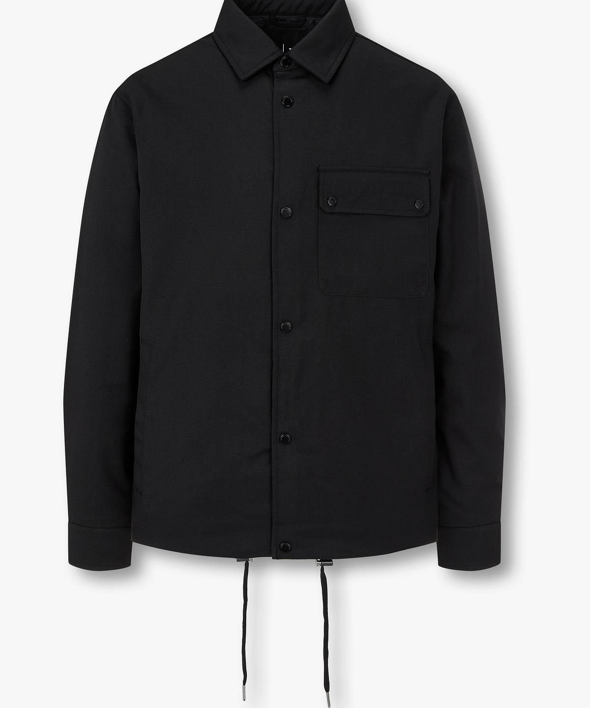 아르마니 익스체인지(ARMANI EXCHANGE) 남성 드로스트링 헴 셔츠 자켓 _블랙_A416110007