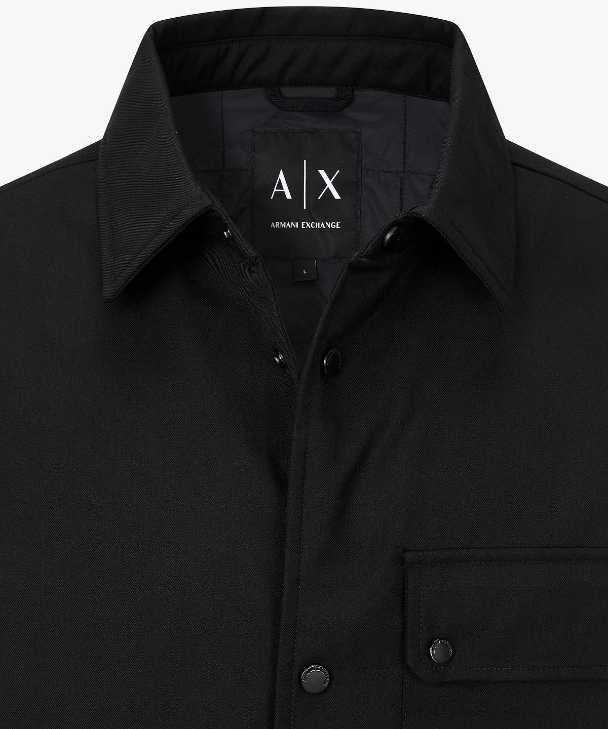 아르마니 익스체인지(ARMANI EXCHANGE) 남성 드로스트링 헴 셔츠 자켓 _블랙_A416110007