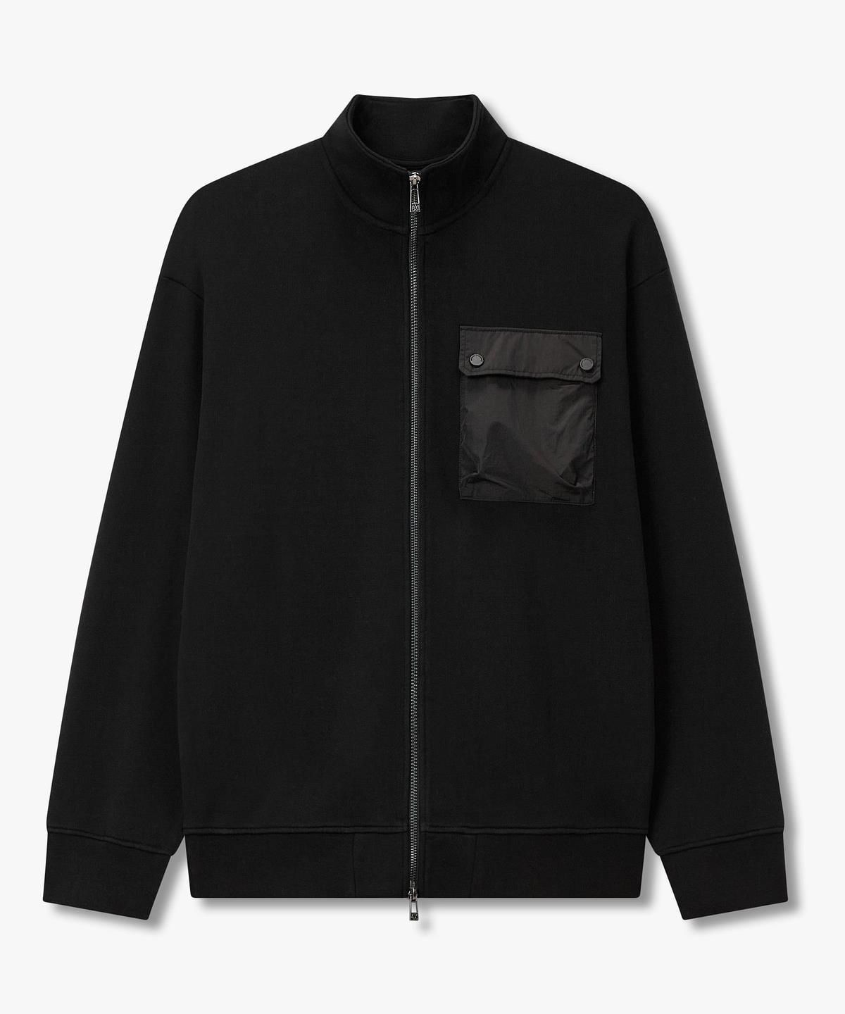 아르마니 익스체인지(ARMANI EXCHANGE) 남성 패치 포켓 디테일 집업 자켓 _블랙_A416131001