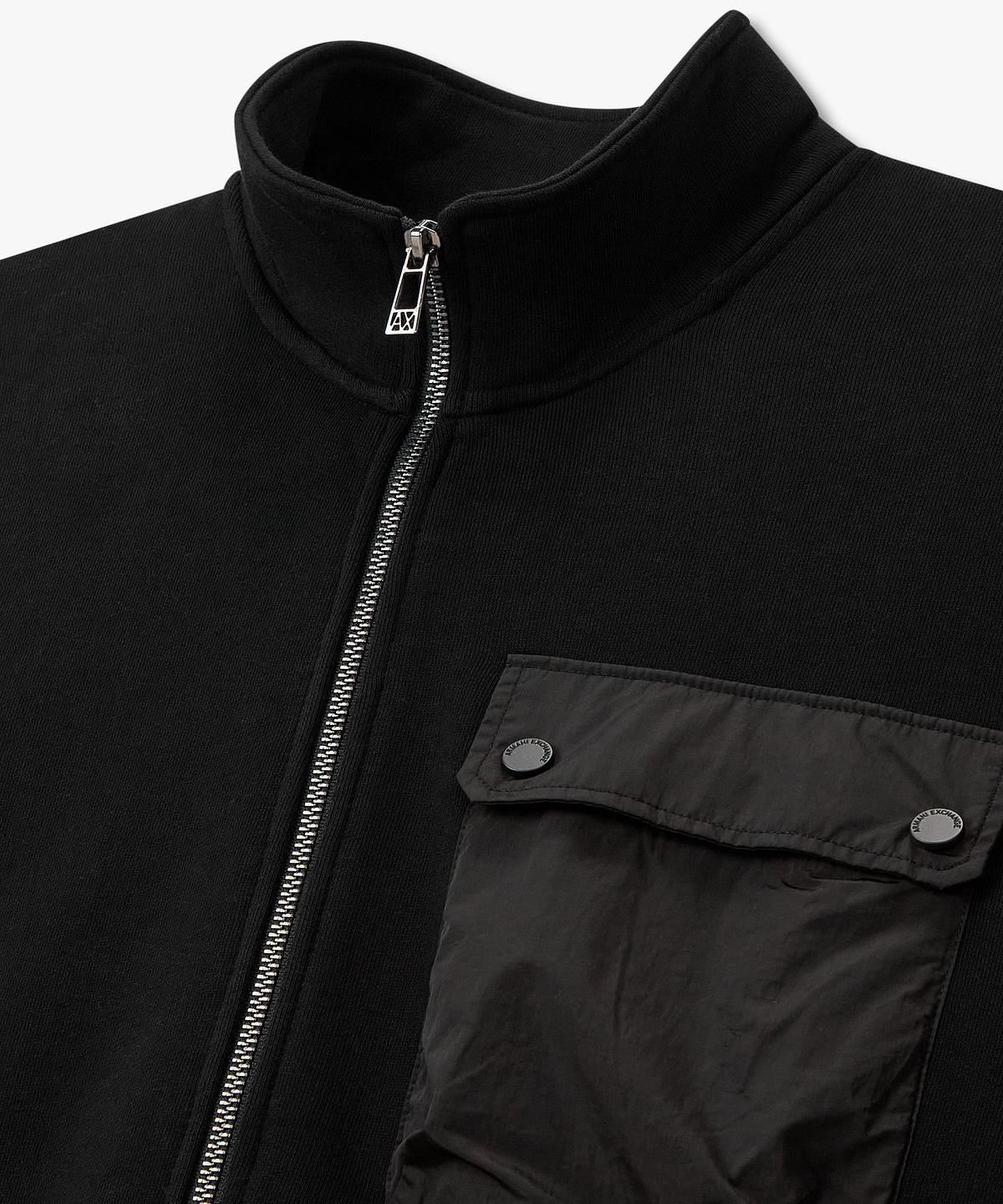 아르마니 익스체인지(ARMANI EXCHANGE) 남성 패치 포켓 디테일 집업 자켓 _블랙_A416131001