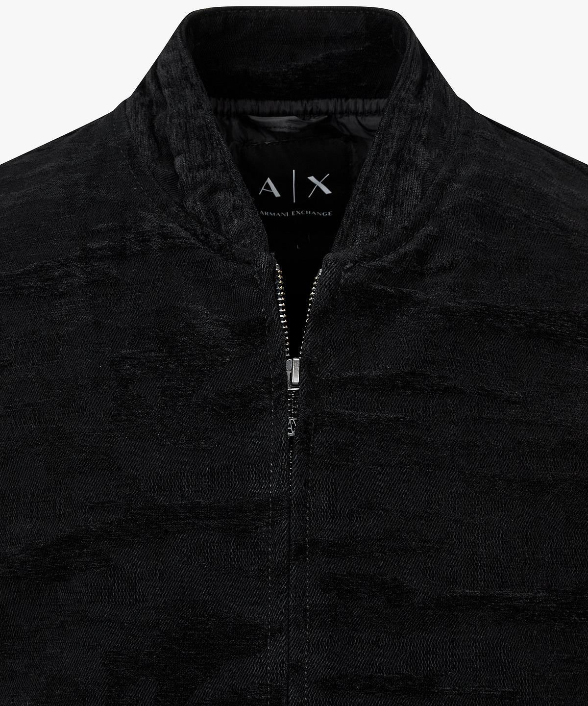 아르마니 익스체인지(ARMANI EXCHANGE) 남성 자카드 데님 블루종 자켓 _블랙_A416110002