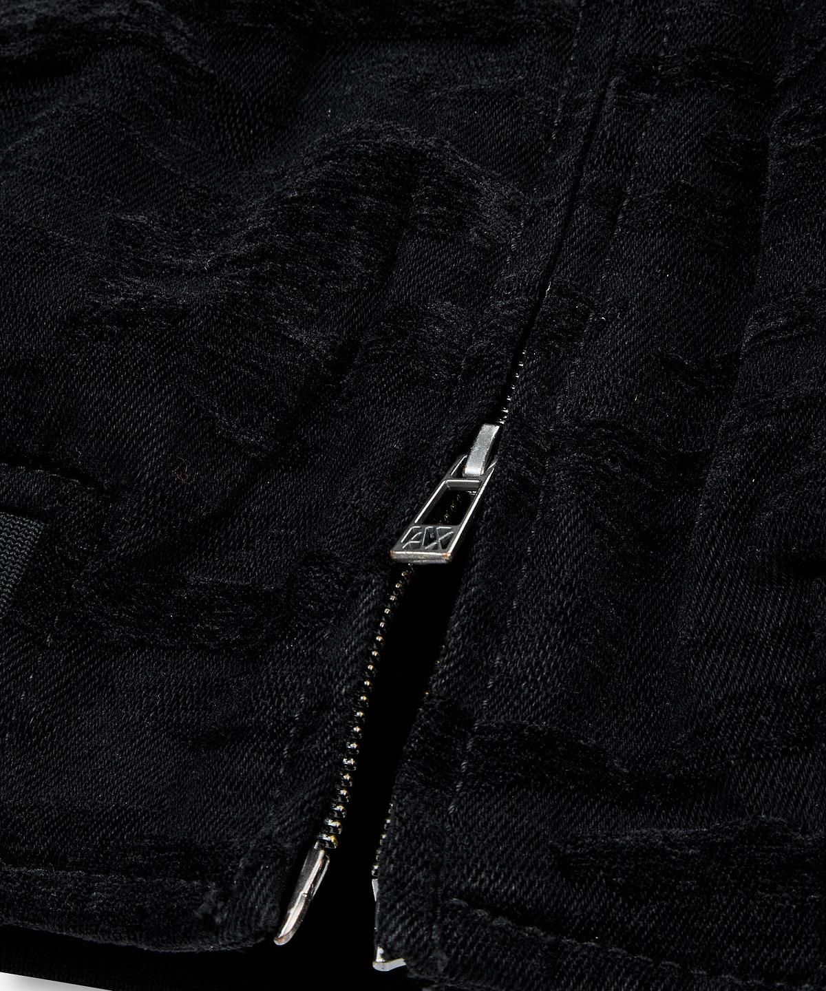 아르마니 익스체인지(ARMANI EXCHANGE) 남성 자카드 데님 블루종 자켓 _블랙_A416110002