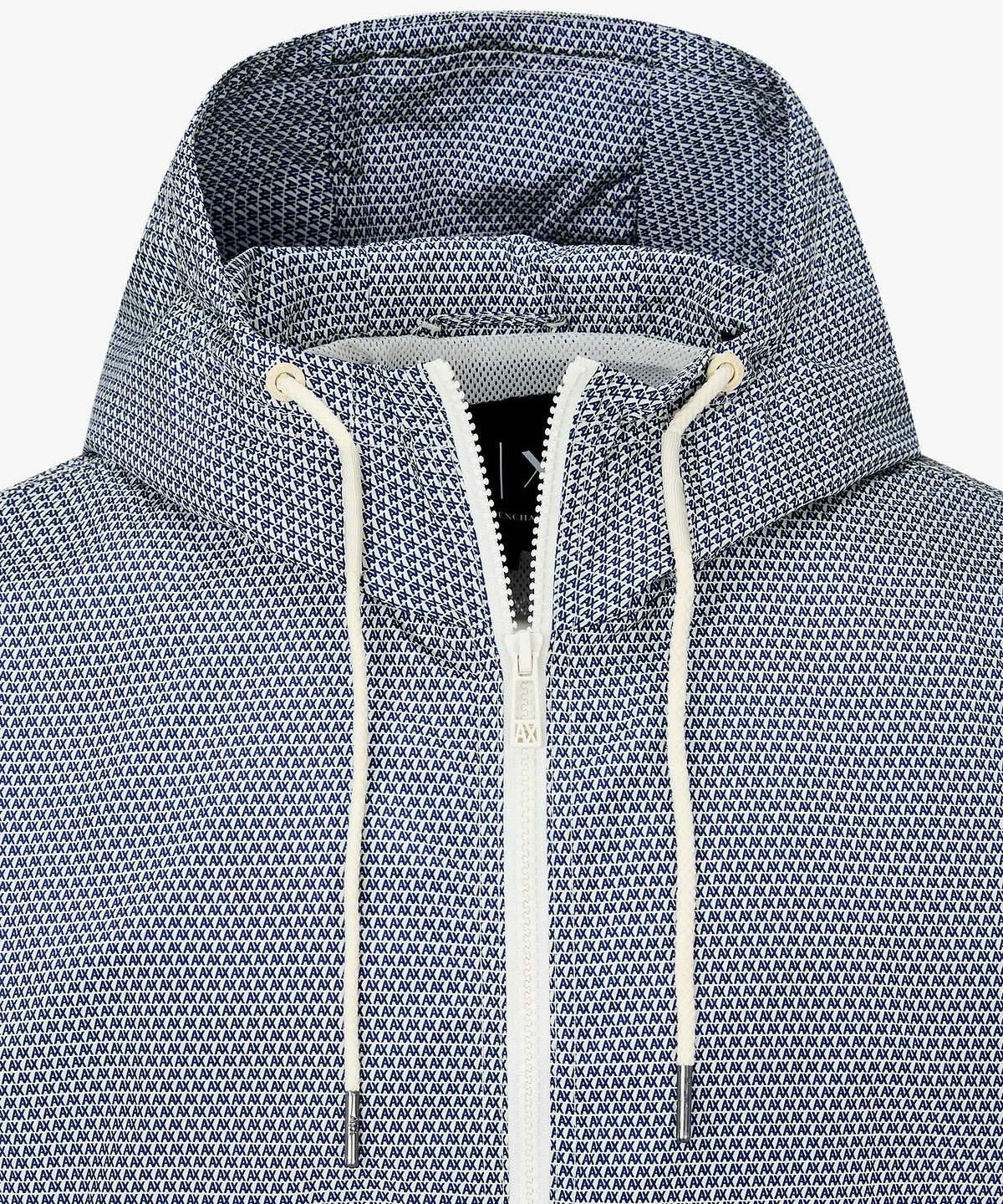 아르마니 익스체인지(ARMANI EXCHANGE) 남성 마이크로 로고 후디드 자켓 _블루_A416110014
