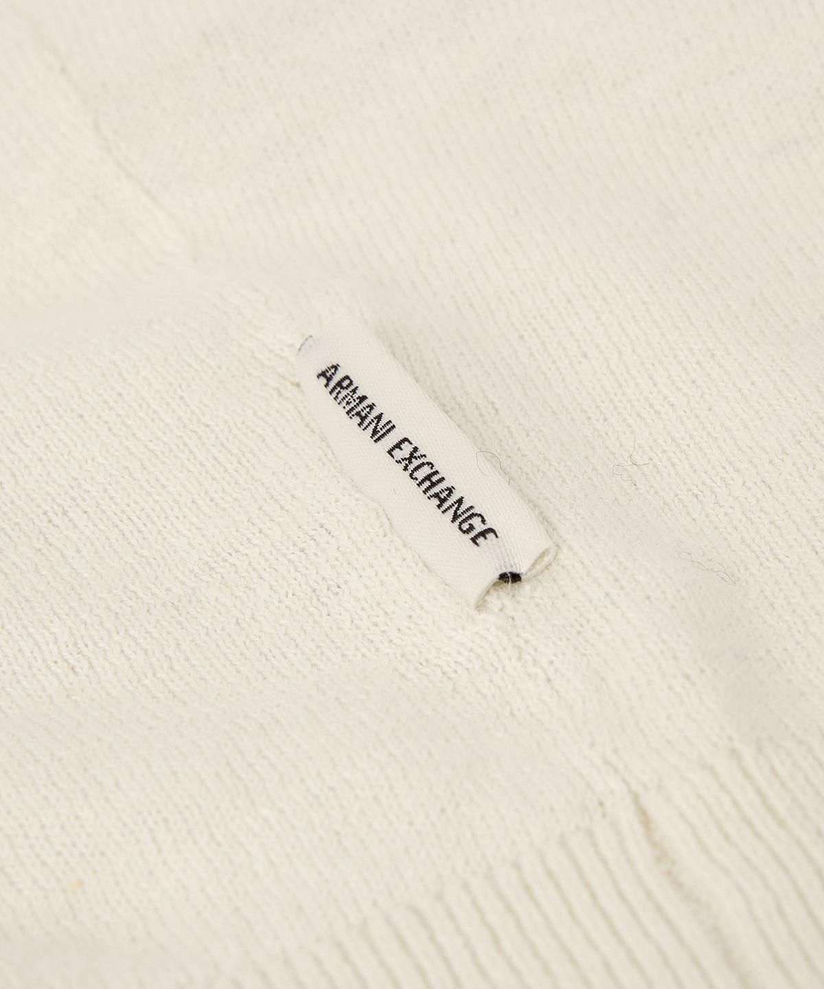 아르마니 익스체인지(ARMANI EXCHANGE) 남성 린넨 블렌드 배색 폴로 니트 _크림_A416132005