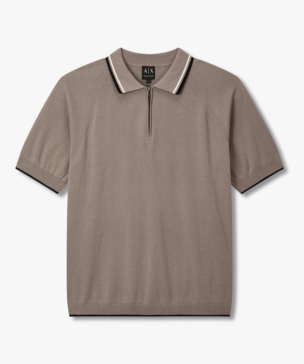 아르마니 익스체인지(ARMANI EXCHANGE) 남성 하프 지퍼 넥 폴로 니트 _토프_A416132001