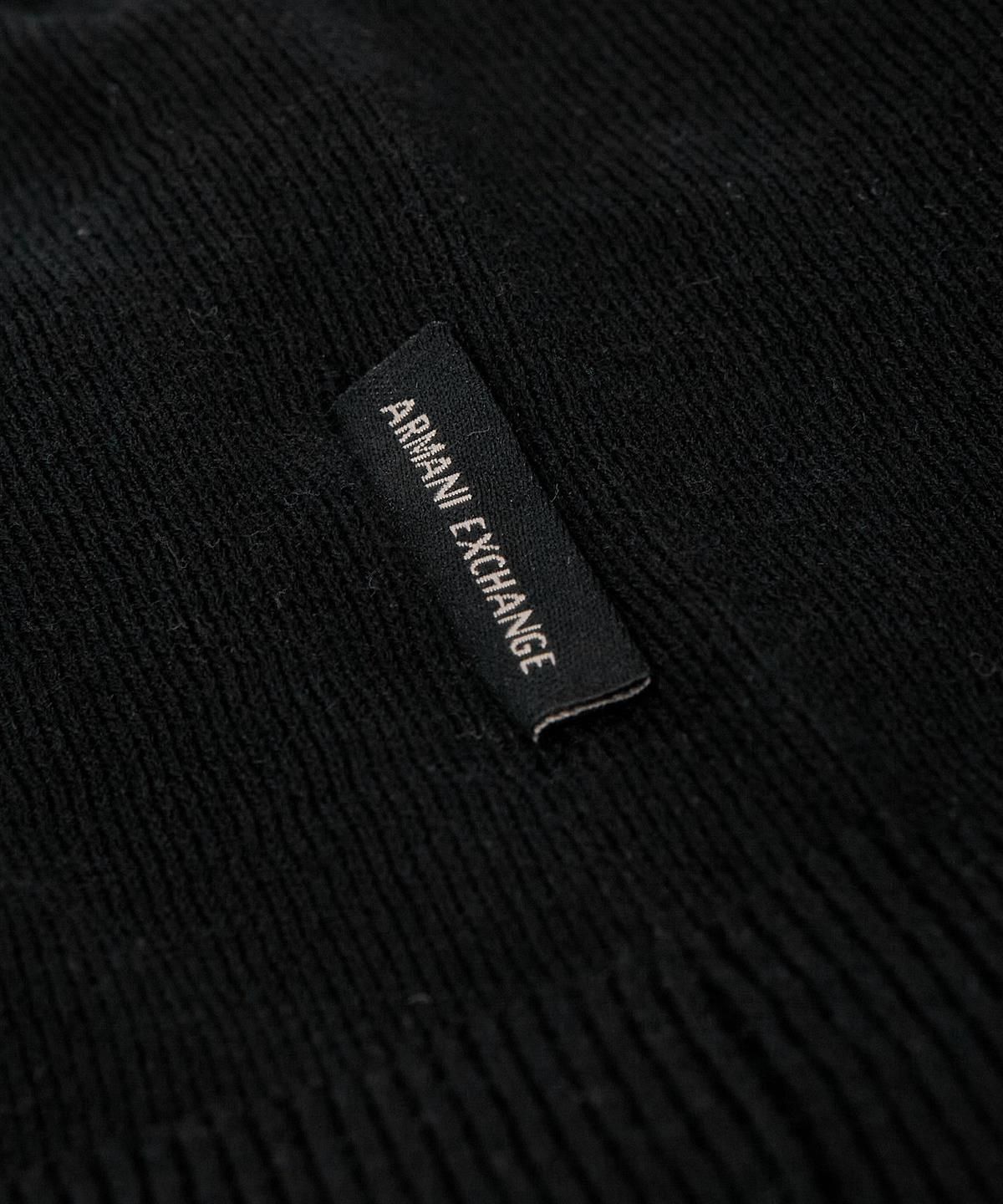 아르마니 익스체인지(ARMANI EXCHANGE) 남성 하프 지퍼 넥 폴로 니트 _블랙_A416132002