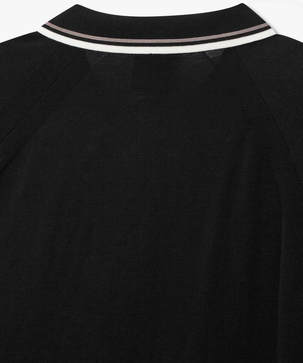 아르마니 익스체인지(ARMANI EXCHANGE) 남성 하프 지퍼 넥 폴로 니트 _블랙_A416132002