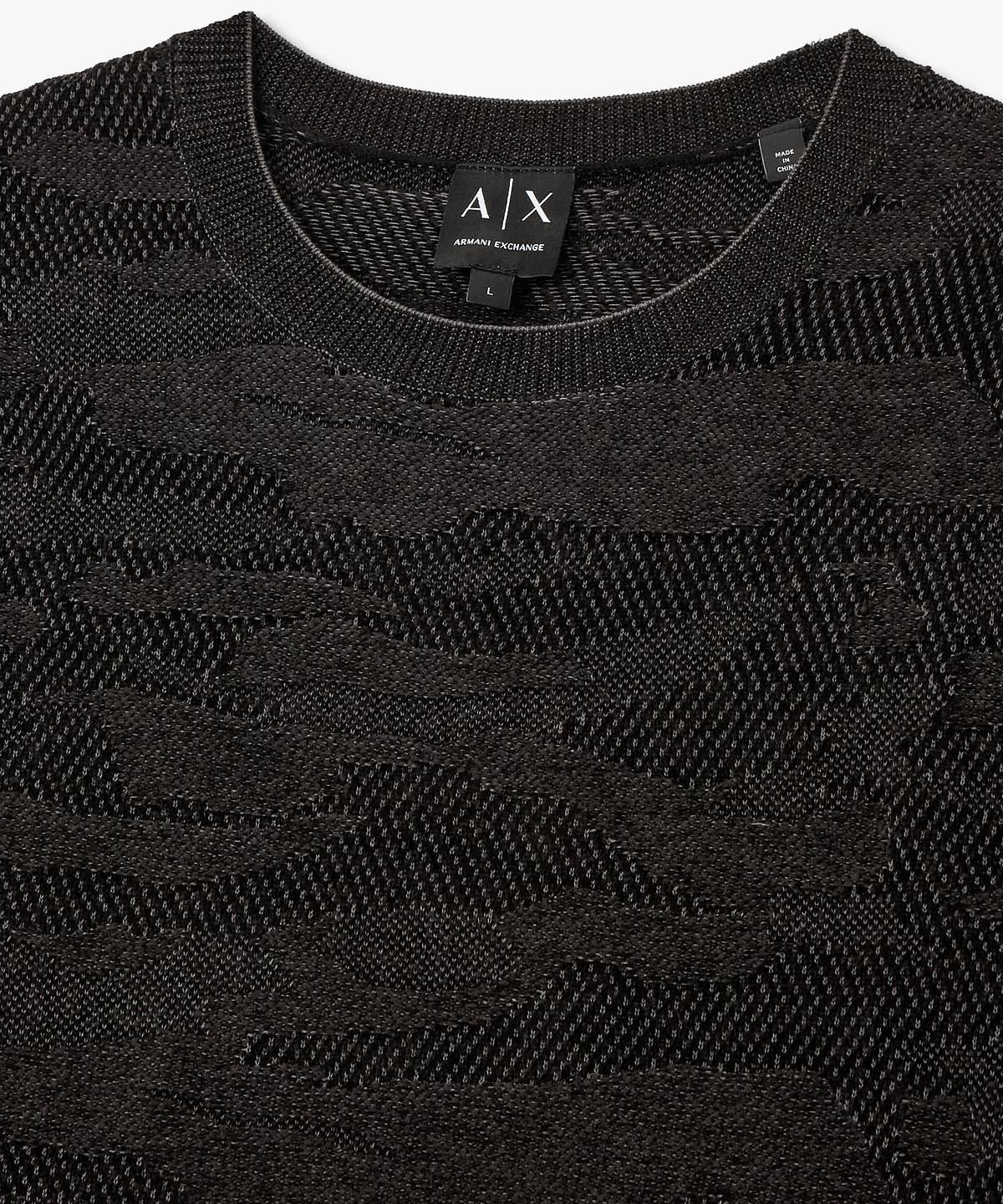 아르마니 익스체인지(ARMANI EXCHANGE) 남성 코튼 블렌드 니트 풀오버 _블랙_A416132007
