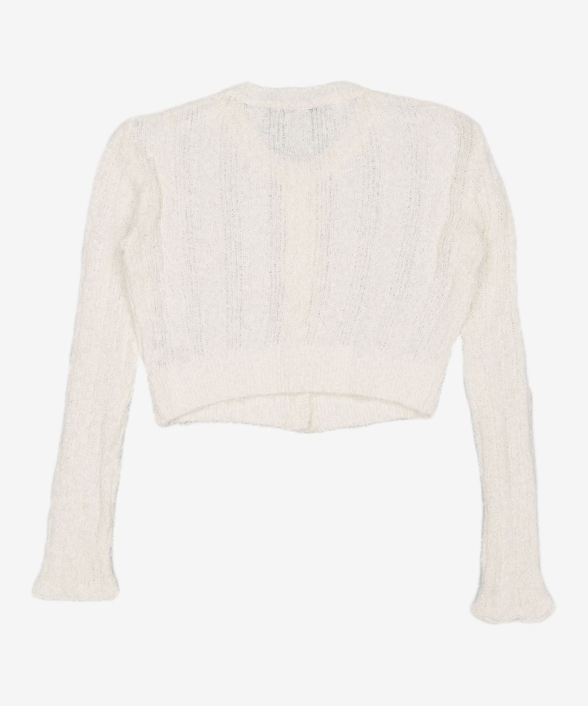 에트몽(ETMON) Tail Yarn Ribbed Knit Cardigan, Ivory F