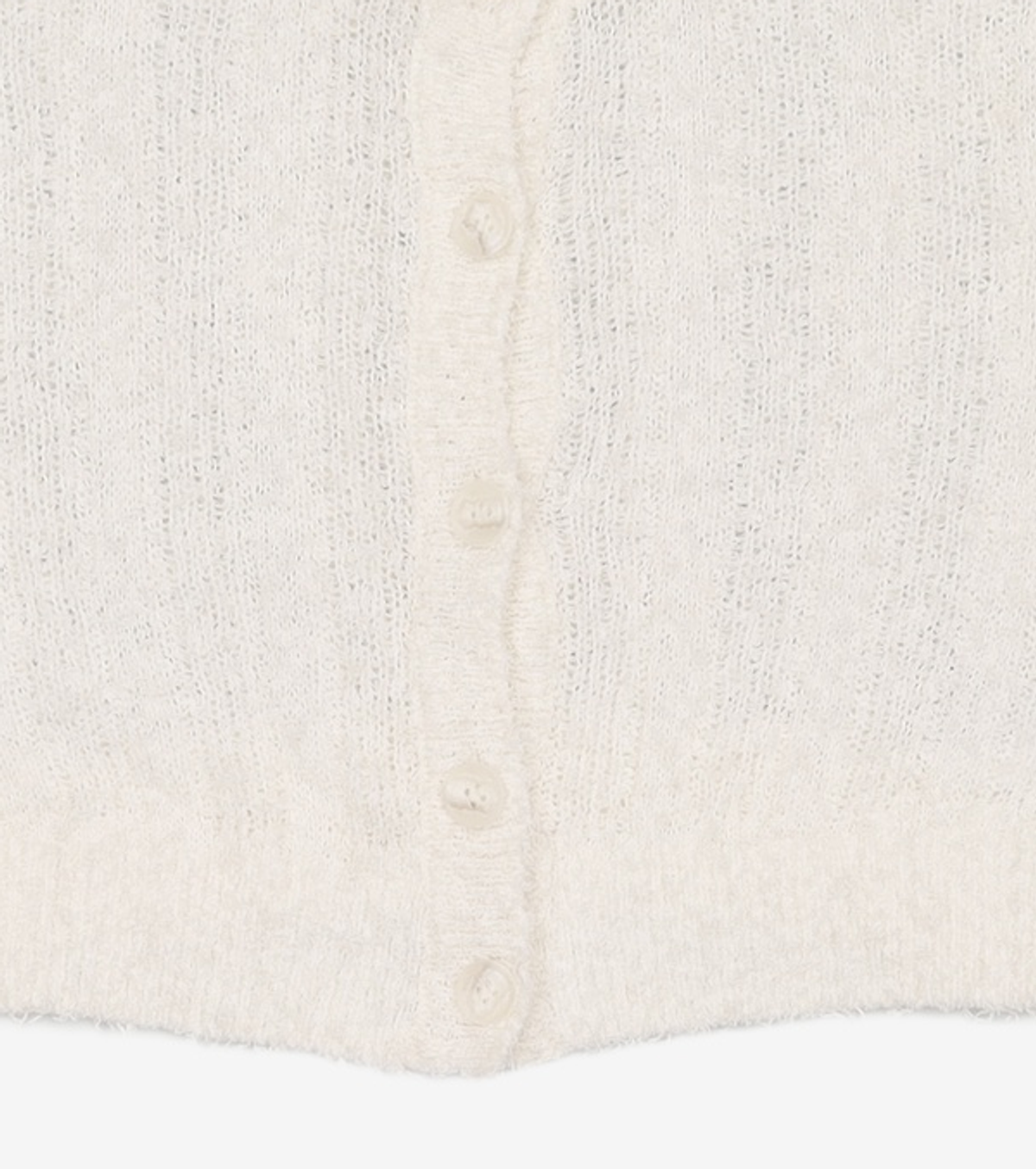 에트몽(ETMON) Tail Yarn Ribbed Knit Cardigan, Ivory F