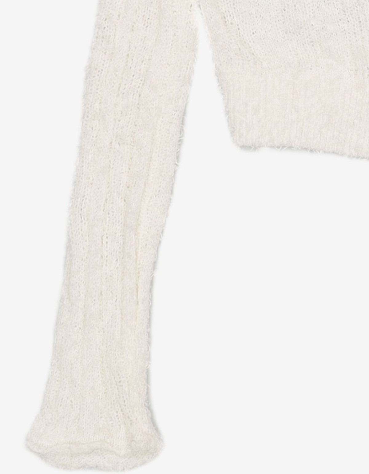 에트몽(ETMON) Tail Yarn Ribbed Knit Cardigan, Ivory F