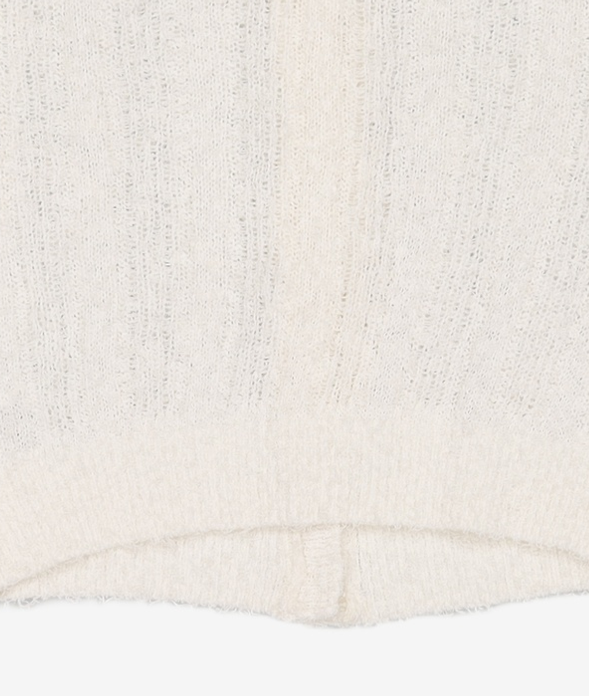 에트몽(ETMON) Tail Yarn Ribbed Knit Cardigan, Ivory F