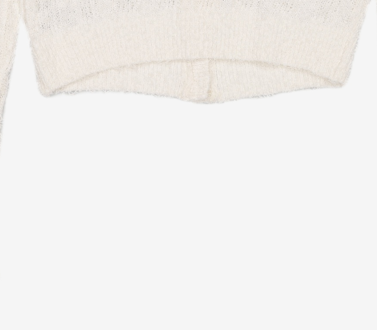 에트몽(ETMON) Tail Yarn Ribbed Knit Cardigan, Ivory F