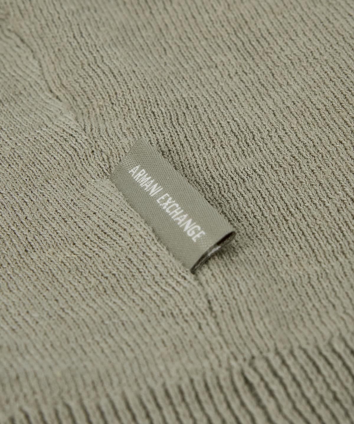 아르마니 익스체인지(ARMANI EXCHANGE) 남성 린넨 블렌드 배색 크루넥 니트 _카키_A416132008