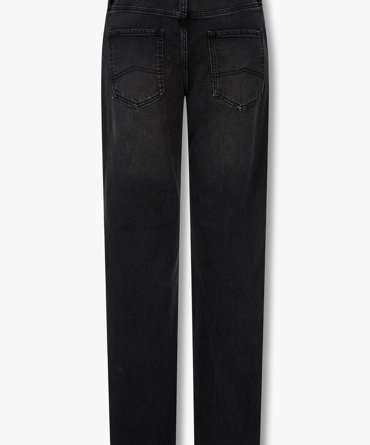 아르마니 익스체인지(ARMANI EXCHANGE) 남성 로고 패치 컴포트 슬림 진 _블랙_A416140001