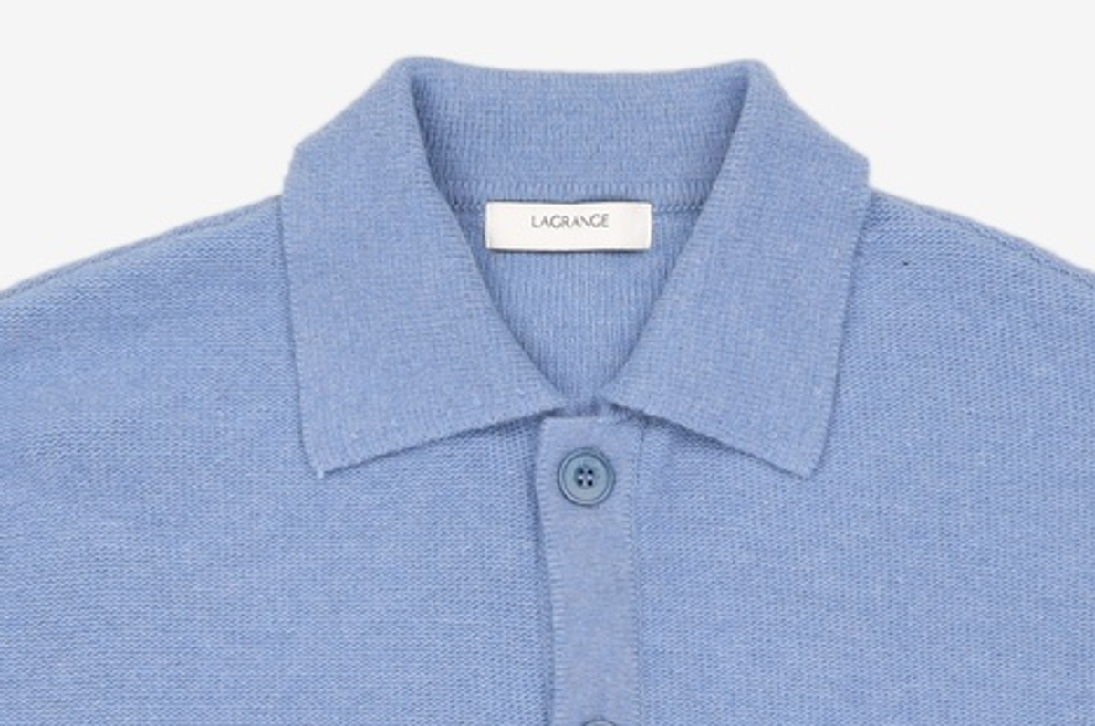 라그랑지(LAGRANGE) WOOL CASH COLLAR KNIT CARDIGAN BLUE L