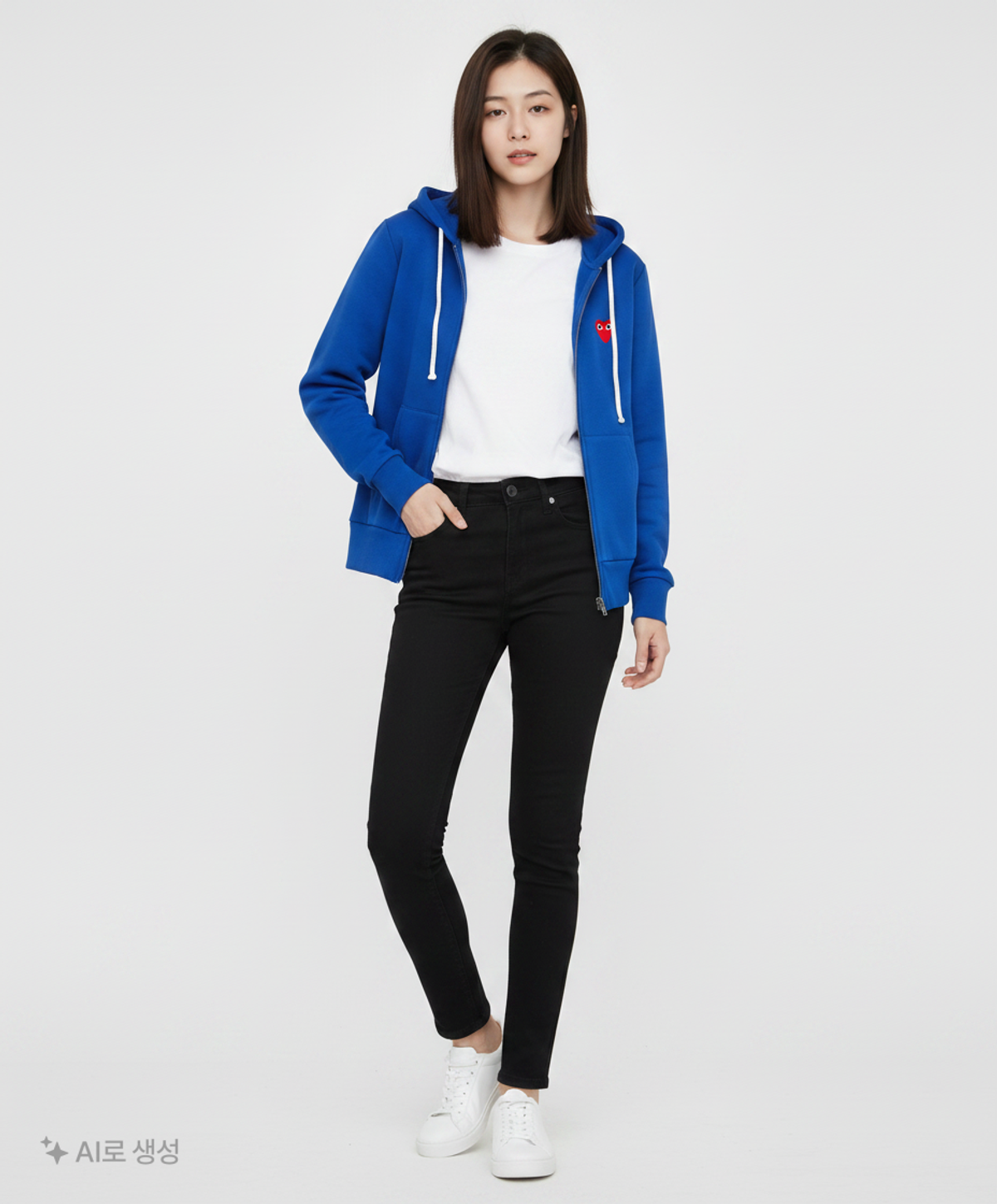 꼼데가르송 플레이(COMME DES GARCONS PLAY) 후드 집업 M