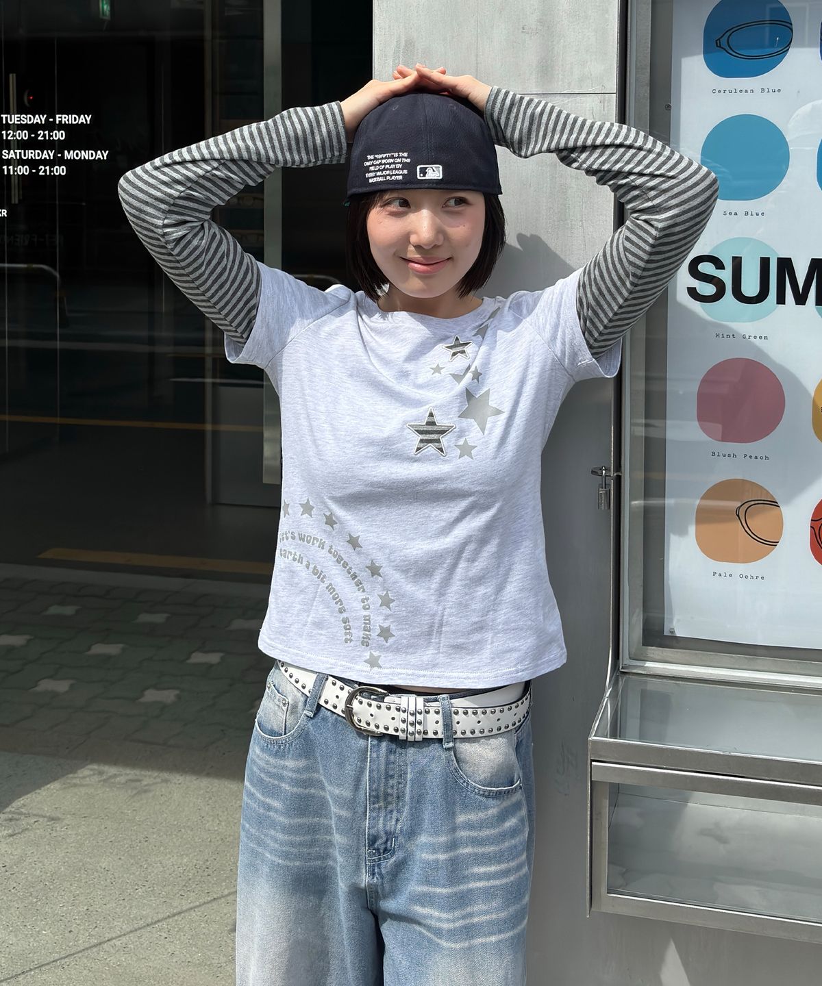 케이케이이이이(KKEEE) 문 러브 스타 레이어드 긴팔티(3color)