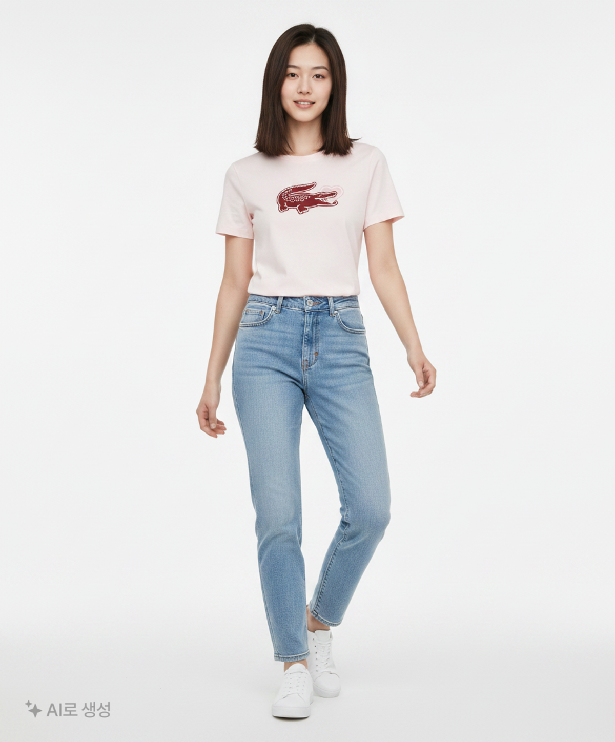 라코스테(LACOSTE) 여성 반팔 슬림핏 리오더 티셔츠 LCST TF6284-19BRADY 36