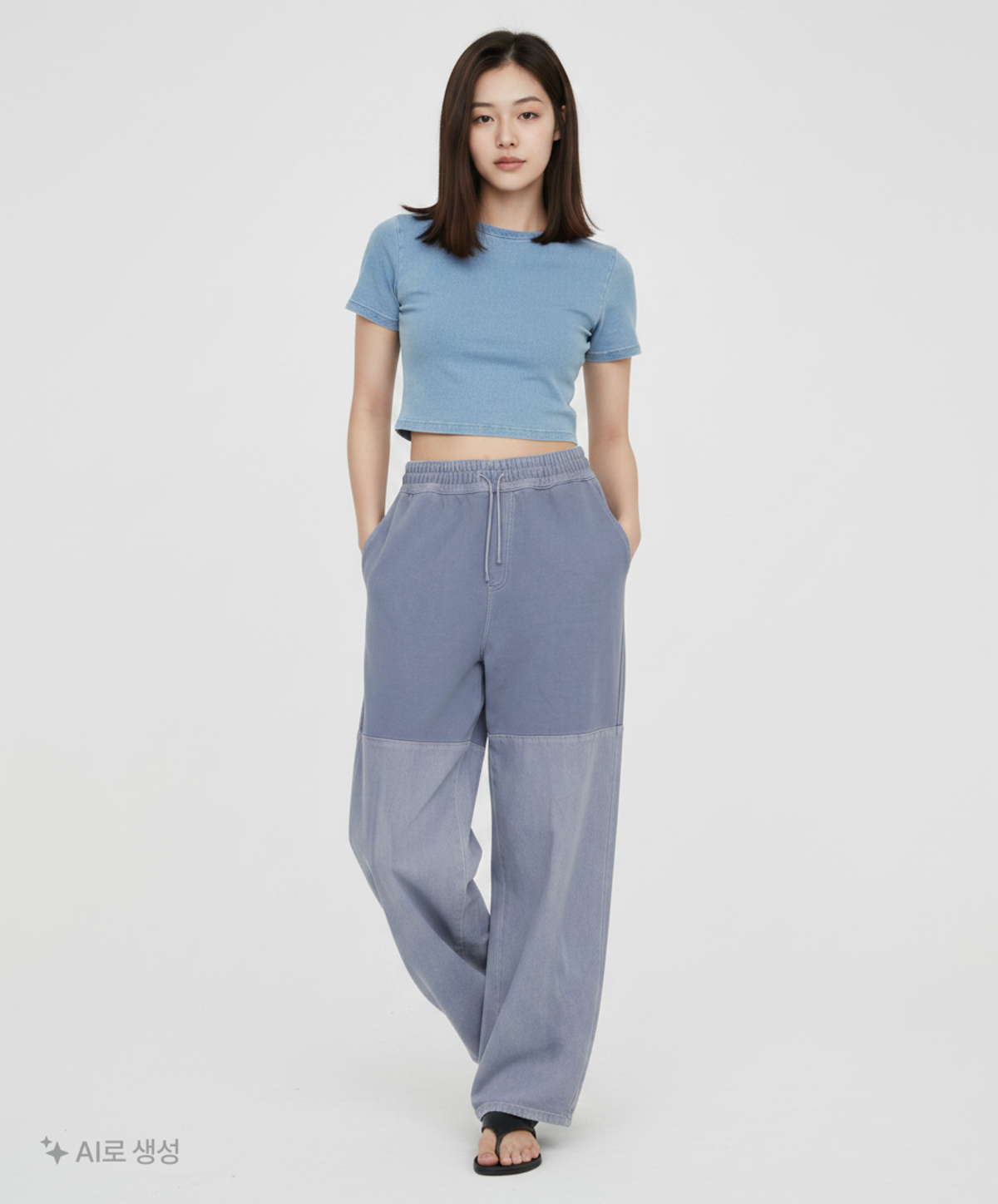 아모멘토(AMOMENTO) DRAWSTRING DENIM PANTS_BLUE M