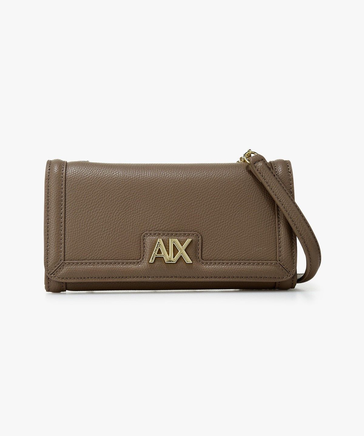 아르마니 익스체인지(ARMANI EXCHANGE) 여성 메탈 로고 그레이니 체인 월렛 _세피아_A424370503