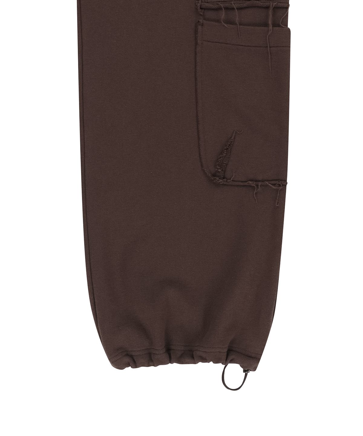 마뗑킴(MATIN KIM) MIXED WAFFLE FOLDOVER WAIST JERSEY PANTS IN BROWN
