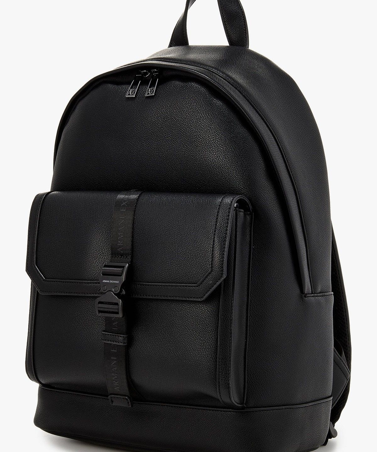 아르마니 익스체인지(ARMANI EXCHANGE) 남성 버클 포켓 라운드 백팩 _블랙_A416170003